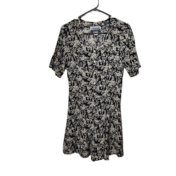 Vintage 90s Marnie West Short Sleeve Button Up Romper One Piece Loose Flowy - Picture 1 of 6